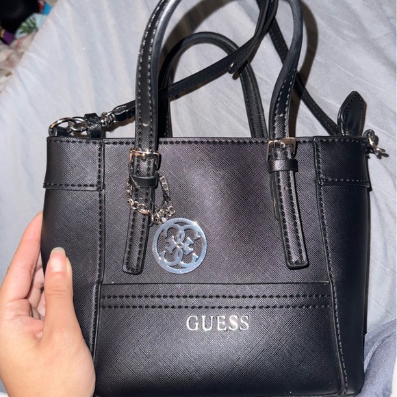 Guess Black Tote with Silver Charm - Picture 1 of 4